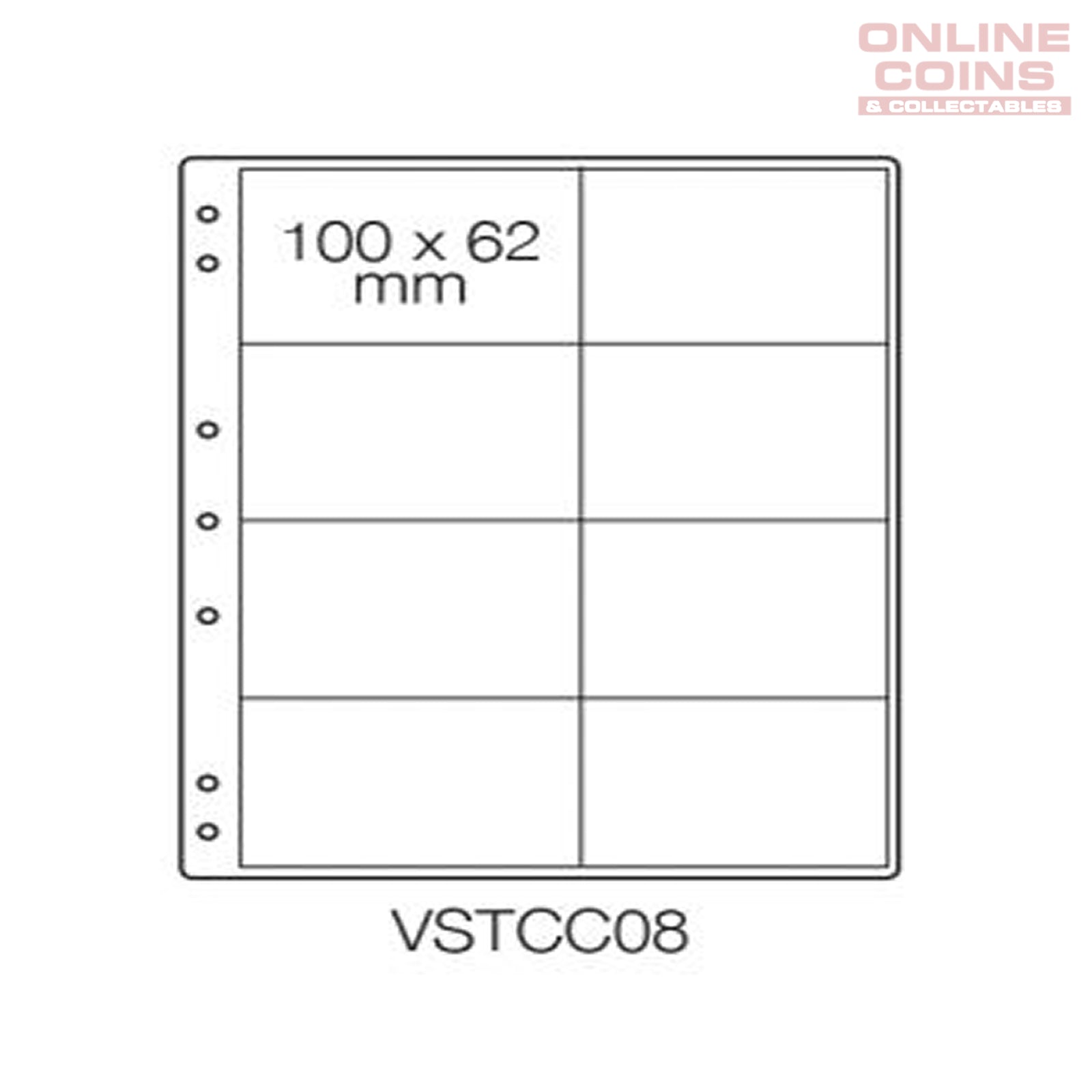 VST 8 Pocket Pages for Carded Coins - Pack of 10